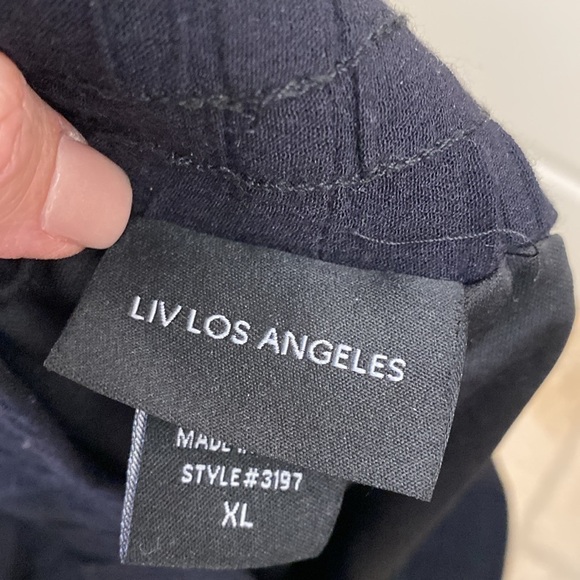 Liv Los Angeles Wide leg Beach pants Womens XL Embroidered Boho Artsy Black - Picture 5 of 12